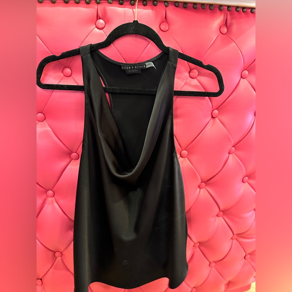 Alice & Olivia black racer back top, Size L